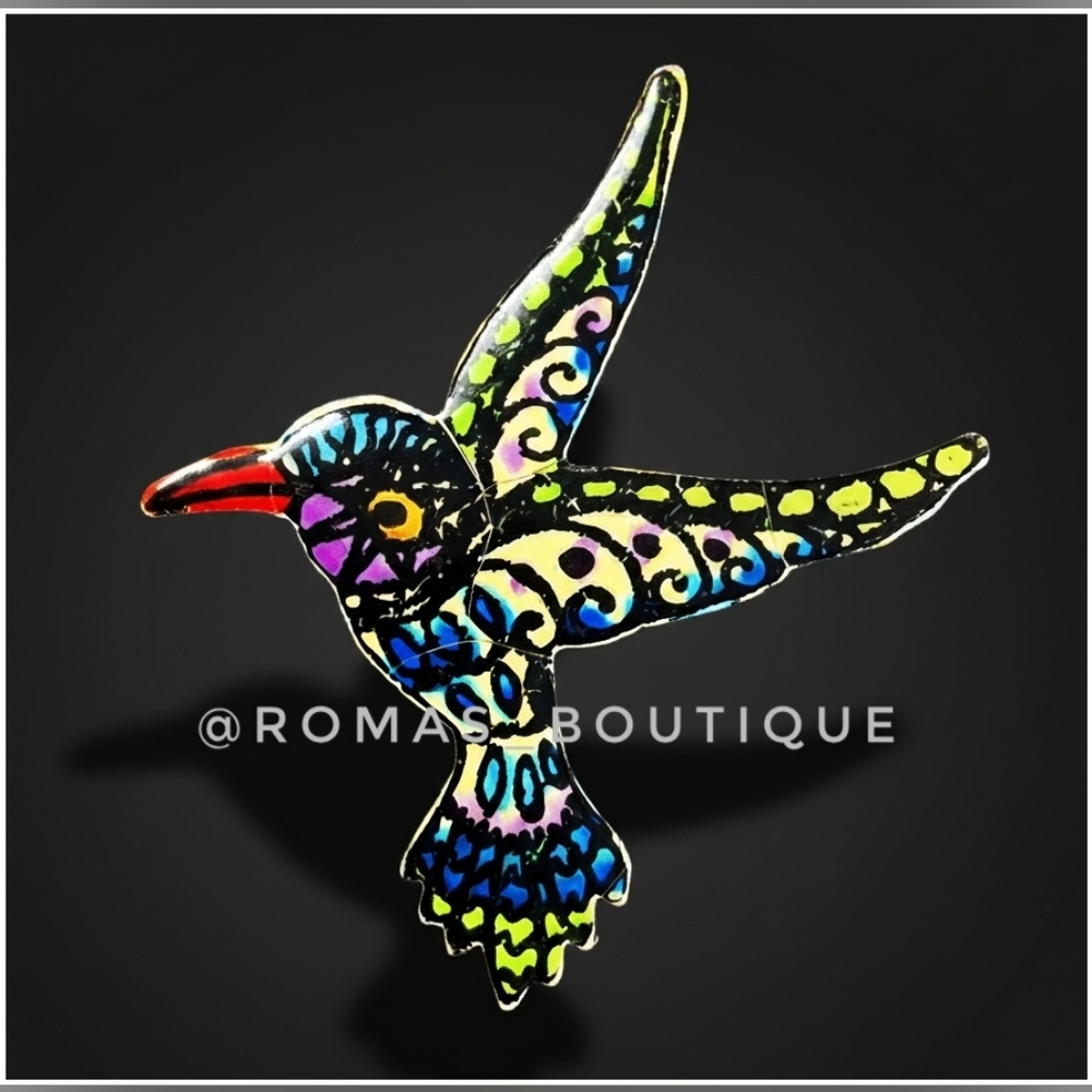 Vintage Made In Germany Colorful Bird Pin Brooch